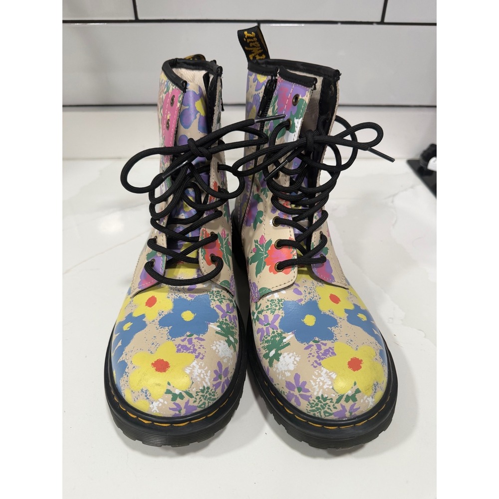 Dr. Martens 1460 Y Floral Combat Boots Kids Size 6M 7L EU 38 Multi‎ Color Zip